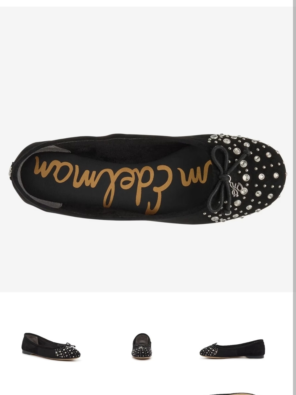 Sam Edelman Black Studded Bow Ballet Flat